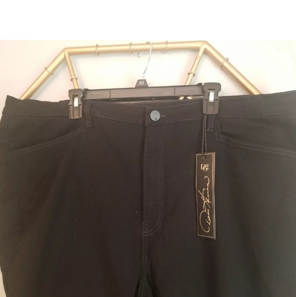 Diane Gilman Black Denim Stretch Pants NWT Sz. 24 WT - Picture 3 of 12